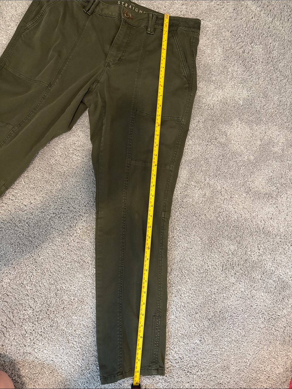 White House Black Market Olive Green Straight Leg Pants - Picture 9 of 11